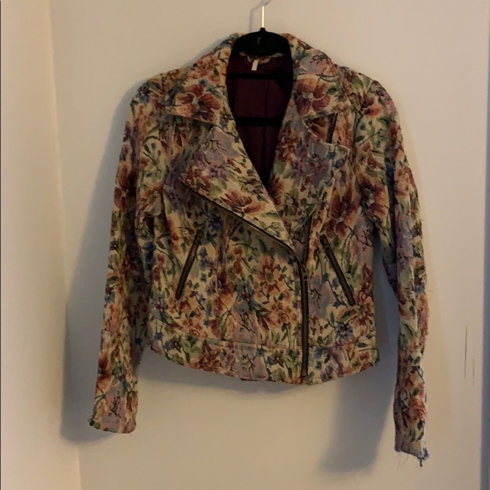 Free People floral moto jacket - 6